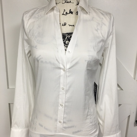 Express White Buttondown Bodysuit 